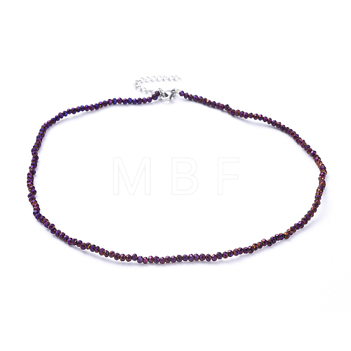 Electroplate Glass Beaded Necklaces NJEW-JN02793-03-1