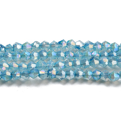Baking Painted Transparent Glass Beads Strands DGLA-F002-04E-1