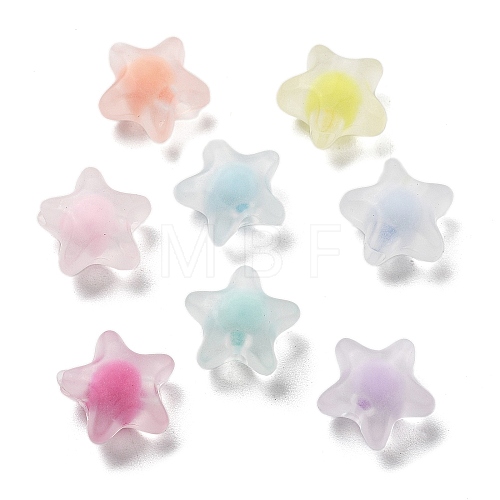 Frosted Transparent Acrylic Beads OACR-A032-13A-1