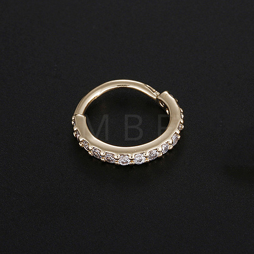 Brass Micro Pave Clear Cubic Zirconia Hoop Cartilage Earrings WG294E9-02-1