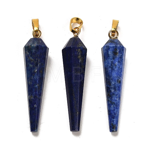 Natural Lapis Lazuli Pointed Pendants G-D089-01G-04-1