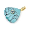 Dyed Synthetic Turquoise Carved Pendants G-G330-02G-03-2