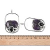 Natural Amethyst & Obsidian Big Pendants G-Z142-01P-A02-3