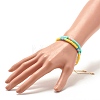 Handmade Polymer Clay Heishi Beaded Bracelets Set with Tiny Heart Charm for Women BJEW-JB07428-3