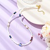 Natural Lapis Lazuli Heishi Beads & Rice Natural Pearl & Glass Seed Beaded Necklaces NJEW-JN06249-02-1