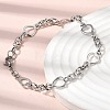 304 Stainless Steel Heart Link Chain Bracelet & Necklace Jewelry Sets SJEW-L199-08P-3