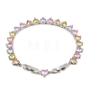 Platinum Tone Brass Micro Pave Cubic Zirconia Tennis Bracelets BJEW-B160-01P-01-5