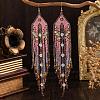 Handmade Glass Seed Beads Tassel Dangle Earrings TU7843-1