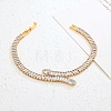 Snake Brass Pave Cubic Zirconia Link Chain Bracelets UA5889-4-2