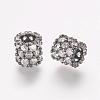 Brass Micro Pave Cubic Zirconia European Beads ZIRC-K063-39-2