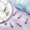 20Pcs 2 Styles Chakra Theme Natural Gemstone Pendant Decorations HJEW-CN0001-24-4