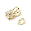 Brass Micro Pave Clear Cubic Zirconia Interlocking Clasps LS-KK-U059-16G-2
