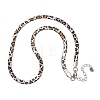 304 Stainless Steel Leopard Print Flat Snake Chain Necklaces for Women NJEW-A044-02A-P-4