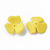 3-Petal Spray Painted Acrylic Bead Caps MACR-N007-01F-2