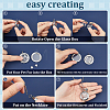 2Pcs Alloy Glass Flat Round Pet Fur Keepsake Locket Pendant 304 Stainless Steel Box Chain Necklaces NJEW-PH0001-54B-3