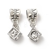 Rack Plating Alloy Crystal Rhinestone European Dangle Charms PALLOY-P289-02P-1