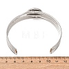 304 Stainless Steel Multi-strand Cuff Bracelet Blanks with Flat Round Bezel Settings SA-CBA4160-01C-P-3