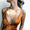 Flower Alloy with Brass Pendant Lariat Long Wrap Necklaces for Women FS-WG8B231-01-3