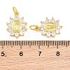 Brass Micro Pave Clear Cubic Zirconia Pendants CU-CBAB3AD-03G-01-3
