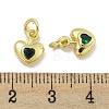 Rack Plating Brass Micro Pave Cubic Zirconia Charms KK-E114-01G-03-3