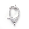 Brass Micro Pave Cubic Zirconia Lobster Claw Clasps ZIRC-F110-94P-04-1