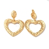 Textured Heart Ion Plating(IP) 304 Stainless Steel Stud Earrings for Women EJEW-L287-022G-2