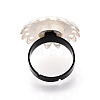 Adjustable Flower Alloy & Iron Bezel Cup Ring Base with Rotatable Tray MAK-T012-08S-3