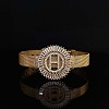 Brass Micro Pave Clear Cubic Zirconia Bangles for Women FS-WGA7409-08-1