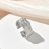 304 Stainless Steel Cuff Open Rings for Women RJEW-L341-03A-P-1
