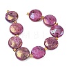 Electroplated Natural Druzy Geode Crystal Beads Strands G-G459-04I-2