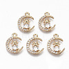 Brass Micro Pave Cubic Zirconia Pendants KK-S359-012-RS-1