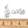 Rack Plating Brass Micro Pave Clear Cubic Zirconia Pendants KK-B093-03P-3