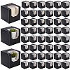 Cube Paper Cupcake Storage Boxes with Visible Window BAKE-WH0002-002C-1
