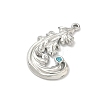 304 Stainless Steel Rhinestone Pendants STAS-L308-08P-2