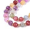 Ombre Effect Dyed Transparent Crackle Glass Beads Strands GLAA-Q111-8MM-M-4
