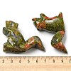 Natural Unakite Carved Healing Squirrel Figurines DJEW-D012-01D-3