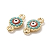 Alloy Connector Charms with Enamel and Synthetic Turquoise FIND-H039-29G-2
