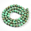 Synthetic Gold Line Turquoise Beads Strands G-A255-A03-02B-2