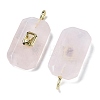 Natural Rose Quartz Faceted Pendants G-F819-02G-04-2