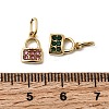 12Pcs 304 Stainless Steel Micro Pave Cubic Zirconia Charms STAS-B133-03G-3