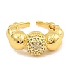 Brass Micro Pave Cubic Zirconia Cuff Rings for Women RJEW-S392-08G-2