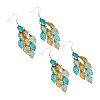 2 Pairs 430 Stainless Steel Leaf Dangle Earrings EJEW-TA0001-83D-3