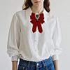 Polyester Bow Tie with Alloy Glass Brooch AJEW-WH0481-784C-6
