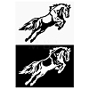 Gorgecraft 4Pcs 2 Colors Waterproof Horse Plastic Reflective Stickers DIY-GF0006-32-1