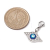 Evil Eye Alloy Enamel Rhinestones Pendant Decorations HJEW-JM02090-02-3