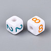 Opaque Acrylic European Large Hole Beads SACR-N020-01M-01-3