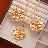 Flower Alloy Pendant Necklaces & Stud Earrings Sets FS-WGA42C5-05-1