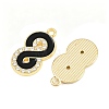 Alloy Black Enamel Pendants FIND-C095-08G-2