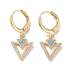 Real 18K Gold Plated Brass Dangle Leverback Earrings EJEW-L269-022G-1