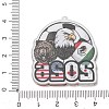 Football Theme Printed Transparent Acrylic Pendants OACR-B055-03C-3